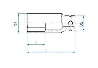 King Tony NASADKA DŁUGA UDAROWA 1/2" 21mm x 80mm, 6-kąt King Tony