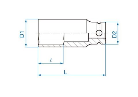 King Tony NASADKA DŁUGA UDAROWA 1/2" 29mm x 80mm, 6-kąt King Tony