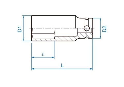 King Tony NASADKA DŁUGA UDAROWA 3/8" 18mm x 65mm, 6-kąt King Tony