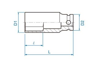 King Tony NASADKA DŁUGA UDAROWA 3/8" 22mm x 65mm, 6-kąt King Tony