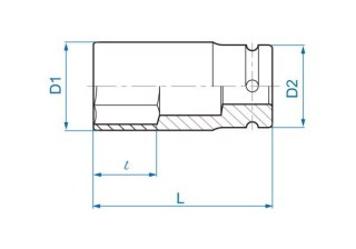 King Tony NASADKA DŁUGA UDAROWA CIENKOŚCIENNA 3/4" 32mm x 90mm, 6-kąt King Tony