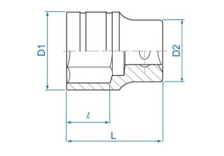 King Tony NASADKA KRÓTKA 1/2" 13mm x 38mm, 6-kąt. Cr-v King Tony