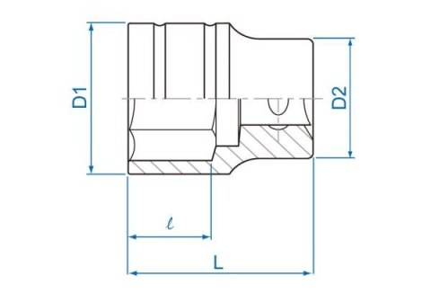 King Tony NASADKA KRÓTKA 1/2" 23mm x 40mm, 6-kąt. Cr-v King Tony