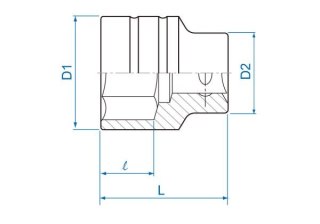 King Tony NASADKA KRÓTKA 3/4" 33mm x 56mm 6-kąt. Cr-V King Tony