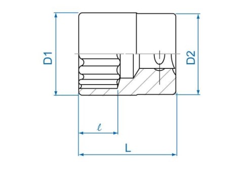 King Tony NASADKA KRÓTKA 3/8" CALOWA 5/8" x 29mm 12-kąt. Cr-V King Tony