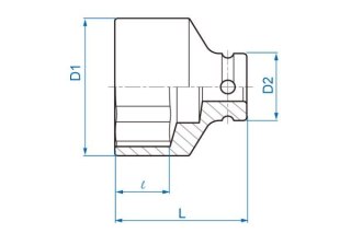 King Tony NASADKA KRÓTKA UDAROWA 1/2" 9mm x 38mm, 6-kąt King Tony