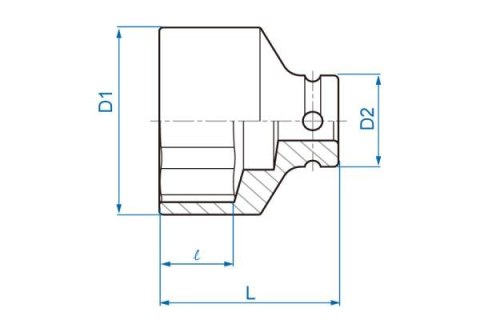 King Tony NASADKA KRÓTKA UDAROWA 1/2" CALOWA 1" x 42mm, 6-kąt King Tony