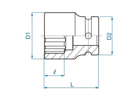 King Tony NASADKA KRÓTKA UDAROWA LEKKA 3/4" 19mm x 50mm, 12-kąt King Tony