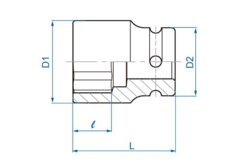 King Tony NASADKA KRÓTKA UDAROWA LEKKA 3/4" 19mm x 50mm, 6-kąt King Tony