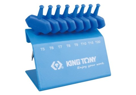 King Tony ZESTAW IMBUSÓW Z UCHWYTEM "T" 8szt. 1153A TORX T5 - T20, STOJAK King Tony