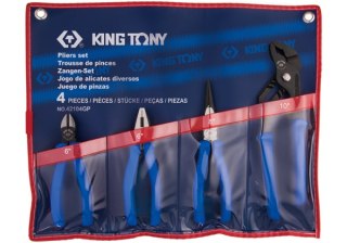 King Tony ZESTAW SZCZYPIEC 4 SZT., SZCZYPCE NASTAWNE, TNĄCE, KOMBINERKI, ETUI King Tony