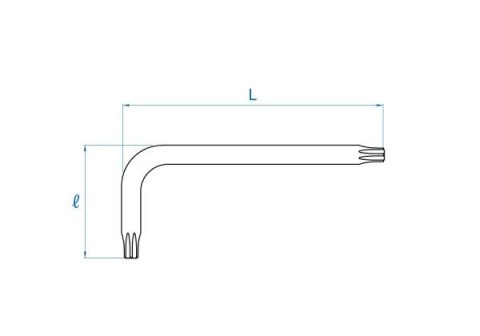 King Tony KLUCZ TYPU "L" EXTRA DŁUGI SPLINE M12 x 264mm King Tony