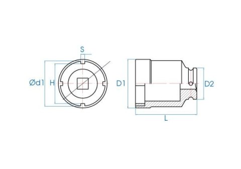 King Tony NASADKA DŁUGA 1/2" DO NAKRĘTKI ŁOŻYSKA (TMFS 5) 34,4 x 90mm King Tony