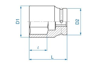 King Tony NASADKA DŁUGA UDAROWA 1" CALOWA 2" x 100mm, 6-kąt King Tony