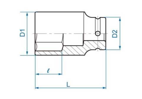 King Tony NASADKA DŁUGA UDAROWA 3/4" 42mm x 95mm, 6-kąt. King Tony