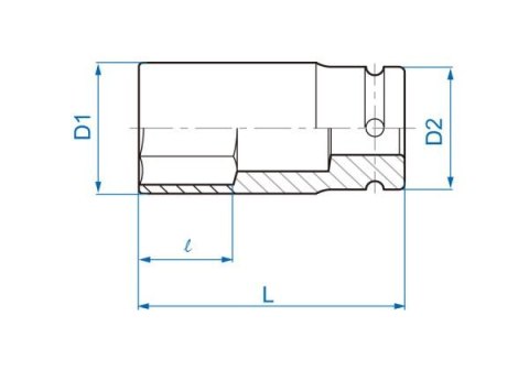 King Tony NASADKA DŁUGA UDAROWA CIENKOŚCIENNA 3/4" 27mm x 90mm, 6-kąt King Tony