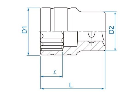 King Tony NASADKA KRÓTKA 1/2" 10mm x 38mm 12-kąt. Cr-v King Tony