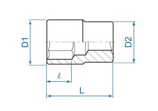 King Tony NASADKA KRÓTKA 1/4" 4,5mm x 24,5mm, 6-kąt. Cr-V King Tony