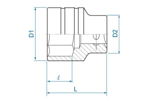 King Tony NASADKA KRÓTKA 3/4" 52mm x 73mm 6-kąt. Cr-V King Tony