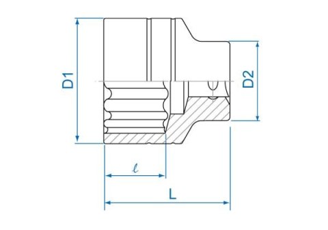 King Tony NASADKA KRÓTKA 3/4" 54mm x 75mm 12-kąt. Cr-V King Tony