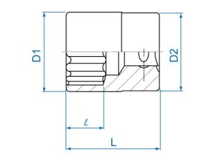 King Tony NASADKA KRÓTKA 3/8" 15mm x 29mm, 12-kąt. Cr-V King Tony