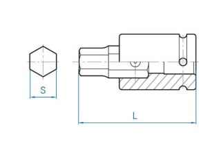 King Tony NASADKA UDAROWA Z KOŃCÓWKĄ HEX 3/4" 19mm x 76mm King Tony