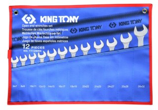 King Tony ZESTAW KLUCZY PŁASKICH 12cz. 6 - 32mm, ETUI King Tony