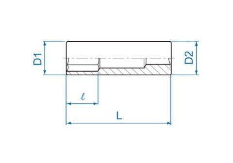 King Tony NASADKA DŁUGA 1/4" 12mm x 50mm, 6-kąt Cr-V King Tony