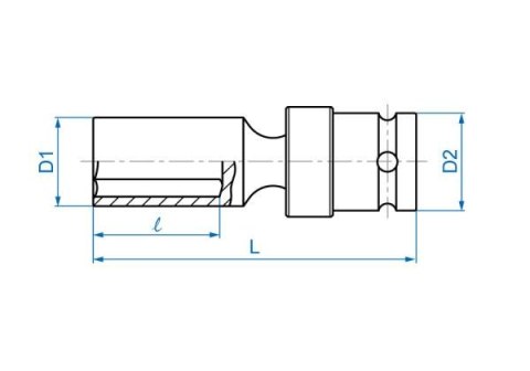 King Tony NASADKA DŁUGA UDAROWA Z PRZEGUBEM 1/2" 19mm x 91mm, 6-kąt King Tony