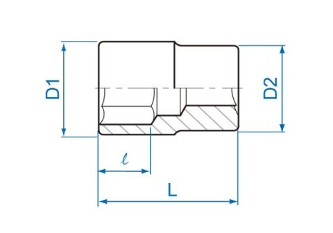 King Tony NASADKA KRÓTKA 1/4" 13mm x 24,5mm, 6-kąt. Cr-V King Tony