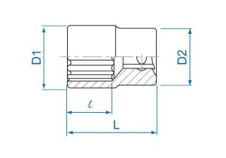 King Tony NASADKA KRÓTKA 1/4" 1/4" x 24mm, 12-kąt. Cr-V King Tony