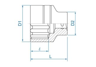 King Tony NASADKA KRÓTKA 3/4" 29mm x 52mm 12-kąt. Cr-V King Tony