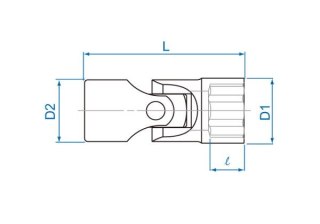 King Tony NASADKA KRÓTKA Z PRZEGUBEM 3/8" 10mm x 48mm, 12-kąt, CHROM King Tony