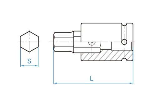 King Tony NASADKA UDAROWA Z KOŃCÓWKĄ HEX 3/4" 32mm x 87,5mm King Tony