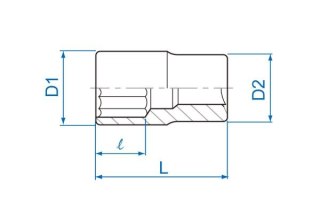 King Tony NASADKA 1/4" 8mm x 24mm, 8-kąt. Cr-V King Tony