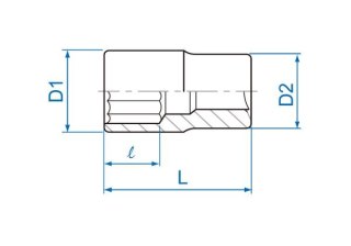 King Tony NASADKA 1/4" CALOWA 3/8" x 24mm, 8-kąt. Cr-V King Tony