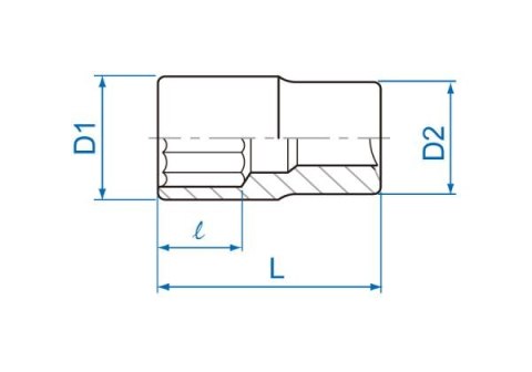 King Tony NASADKA 1/4" CALOWA 3/8" x 24mm, 8-kąt. Cr-V King Tony