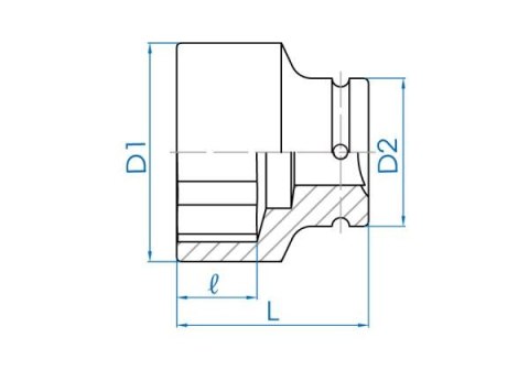 King Tony NASADKA KRÓTKA UDAROWA 1-1/2" 32mm x 80mm, 6-kąt King Tony