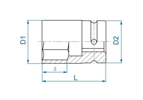 King Tony NASADKA KRÓTKA UDAROWA CIENKOŚCIENNA 1" 29mm x 80mm, 6-kąt King Tony