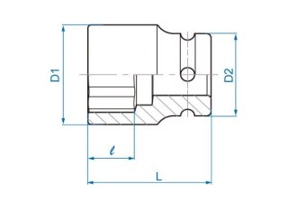 King Tony NASADKA KRÓTKA UDAROWA LEKKA 3/4" 21mm x 50mm, 6-kąt King Tony