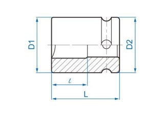 King Tony NASADKA UDAROWA 3/4" 20mm x 53mm, 4-kątna King Tony