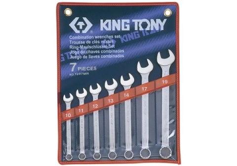 King Tony ZESTAW KLUCZY PŁASKO-OCZKOWYCH 7cz. 10 - 19mm, ETUI King Tony King Tony ZESTAW KLUCZY PŁASKO-OCZKOWYCH 7cz. 10 - 19mm, ETUI King Tony