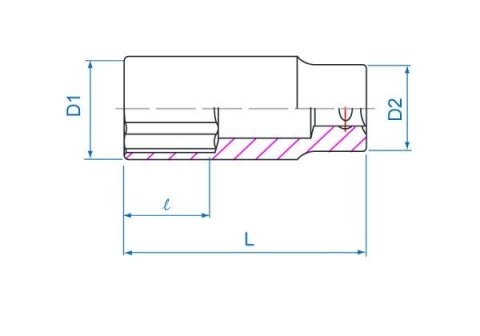 King Tony NASADKA DŁUGA 3/4" 41mm x 90mm 12-kąt. Cr-V King Tony