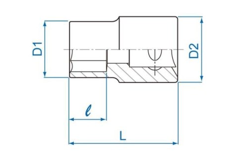 King Tony NASADKA KRÓTKA GWIAZDKOWA 1/2" E12 x 37mm Cr-v King Tony