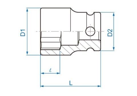 King Tony NASADKA KRÓTKA UDAROWA 1/4" 4,5mm x 23mm, 6-kąt King Tony