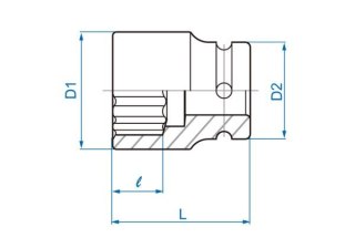 King Tony NASADKA KRÓTKA UDAROWA LEKKA 3/4" 30m x 53mm, 12-kąt King Tony