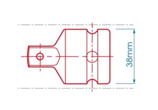 King Tony 'REDUKCJA UDAROWA 3/4"F (OTWÓR) x 1/2'''' M (TRZPIEŃ), Z KULKĄ ŚR.38mm''' King Tony