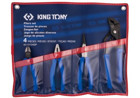 King Tony ZESTAW SZCZYPIEC 4 SZT., SZCZYPCE NASTAWNE, TNĄCE, KOMBINERKI, ETUI King Tony