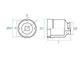 King Tony NASADKA DŁUGA 3/4" DO NAKRĘTKI ŁOŻYSKA (TMFS 11) 69,4 x 105mm King Tony