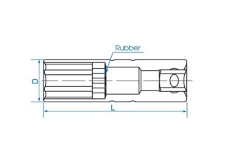 King Tony NASADKA EKSTRA DŁUGA DO ŚWIEC 3/8" 14mm x 250mm 12-kąt. WKŁADKA GUMOWA King Tony